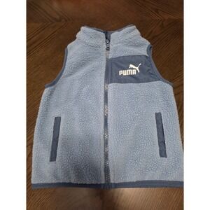 Puma Toddler Boys Sherpa Fleece Vest Blue Full Zip Size 3T 1915267
